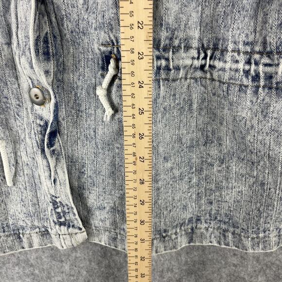 VTG Fixsun Casual Denim Jacket Womens One Size Acid Wash Oversized Heavy 80s 90s - Picture 12 of 16